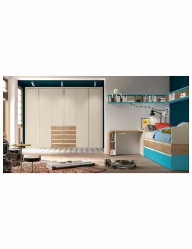 Dormitorio juvenil  moderno colores y medidas a elegir  cama compacta o nido escritorios y armarios (9)