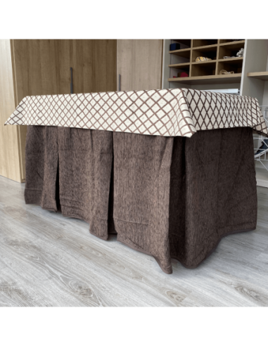 Ropa chenilla 8  pliegues Chocolate...