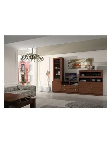 Composicion modular de salon moderna con vitrinas muebles colgados a diseño  (200)