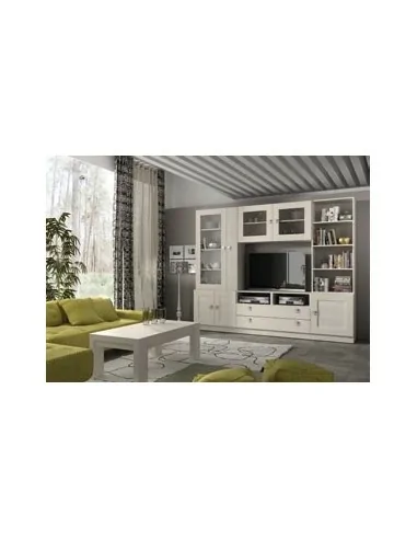 Composicion modular de salon moderna con vitrinas muebles colgados a diseño  (202)