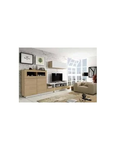Composicion modular de salon moderna con vitrinas muebles colgados a diseño  (25)