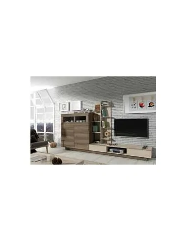Composicion modular de salon moderna con vitrinas muebles colgados a diseño  (30)