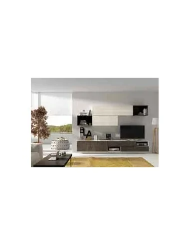 Composicion modular de salon moderna con vitrinas muebles colgados a diseño  (39)