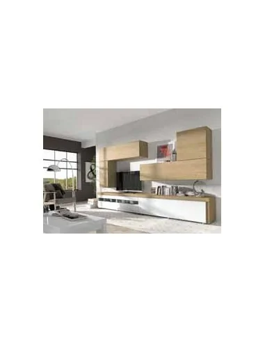 Composicion modular de salon moderna con vitrinas muebles colgados a diseño  (56)