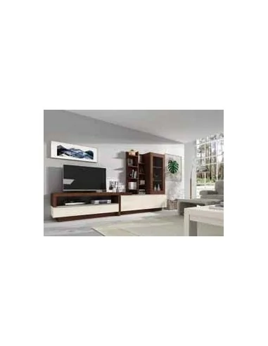 Composicion modular de salon moderna con vitrinas muebles colgados a diseño  (66)