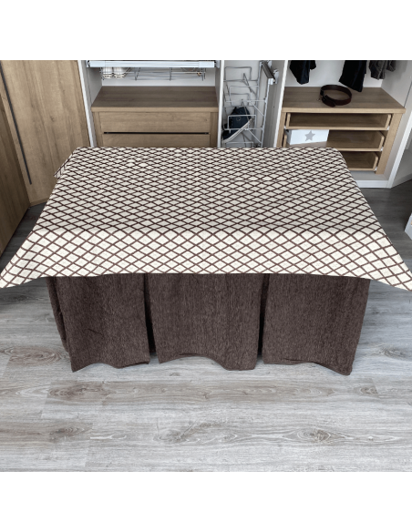 Ropa chenilla 8  pliegues Chocolate costura reforzada con tapete Libano Choco