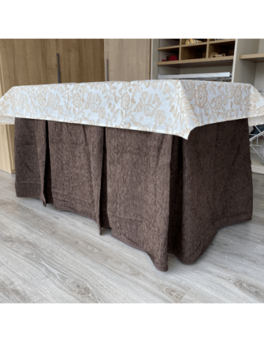 Ropa chenilla 8  pliegues Chocolate...