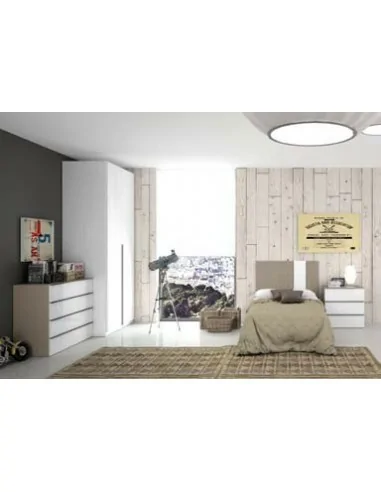 Dormitorio de matrimonio completo con diseño moderno con colores a elegir con comoda y mesitas de noche (1)