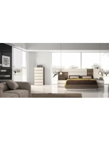 Dormitorio de matrimonio completo con diseño moderno con colores a elegir con comoda y mesitas de noche (10)