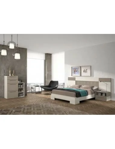 Dormitorio de matrimonio completo con diseño moderno con colores a elegir con comoda y mesitas de noche (19)