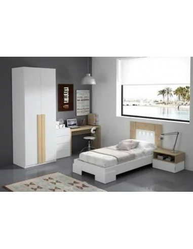 Dormitorio de matrimonio completo con diseño moderno con colores a elegir con comoda y mesitas de noche (2)