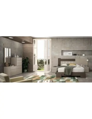 Dormitorio de matrimonio completo con diseño moderno con colores a elegir con comoda y mesitas de noche (21)