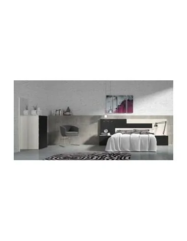Dormitorio de matrimonio completo con diseño moderno con colores a elegir con comoda y mesitas de noche (25)