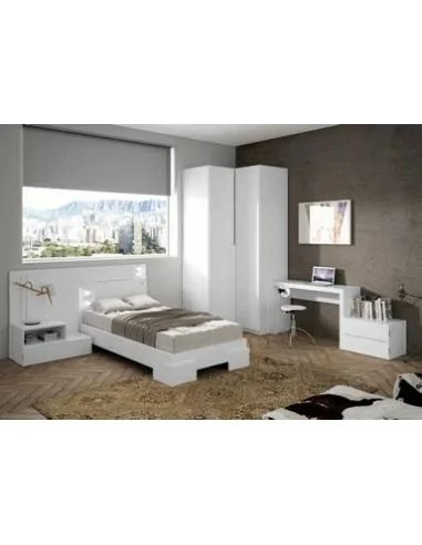 Dormitorio de matrimonio completo con diseño moderno con colores a elegir con comoda y mesitas de noche (3)