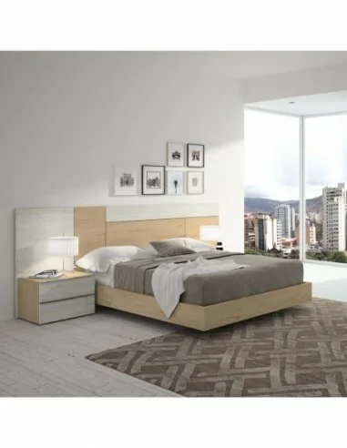 Dormitorio de matrimonio completo con diseño moderno con colores a elegir con comoda y mesitas de noche (5)