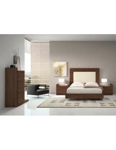 Dormitorio de matrimonio completo con diseño moderno con colores a elegir con comoda y mesitas de noche (50)