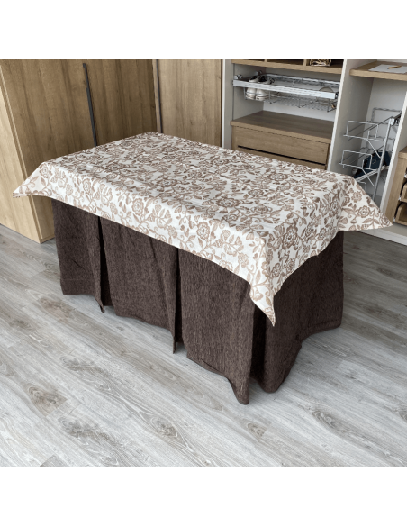 Ropa chenilla 8  pliegues Chocolate costura reforzada con tapete Resinado Choco