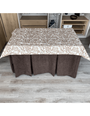 Ropa chenilla 8  pliegues Chocolate...