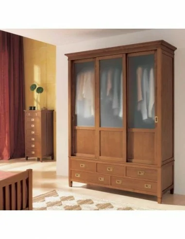 Armario puertas batientes o correderas a medida con puertas de cristal con interior personalizable (5)