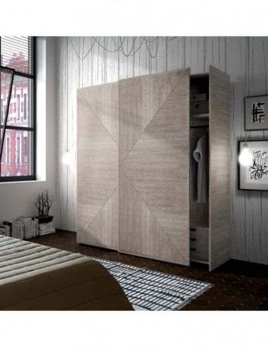 Armario puertas batientes o correderas a medida con puertas de cristal con interior personalizable (9)