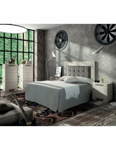 Dormitorio de matrimonio diseño moderno con mesitas comoda y cabecero a juego diferentes colores (10)