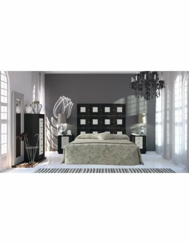 Dormitorio de matrimonio diseño moderno con mesitas comoda y cabecero a juego diferentes colores (11)