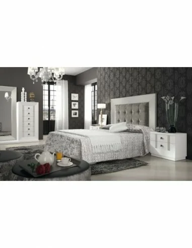 Dormitorio de matrimonio diseño moderno con mesitas comoda y cabecero a juego diferentes colores (13)