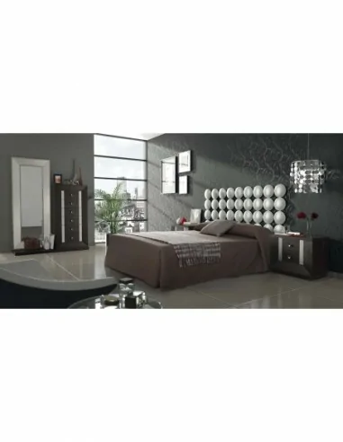 Dormitorio de matrimonio diseño moderno con mesitas comoda y cabecero a juego diferentes colores (14)