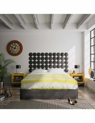Dormitorio de matrimonio diseño moderno con mesitas comoda y cabecero a juego diferentes colores (6)