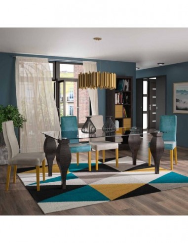 Mesa de comedor y centro a juego...