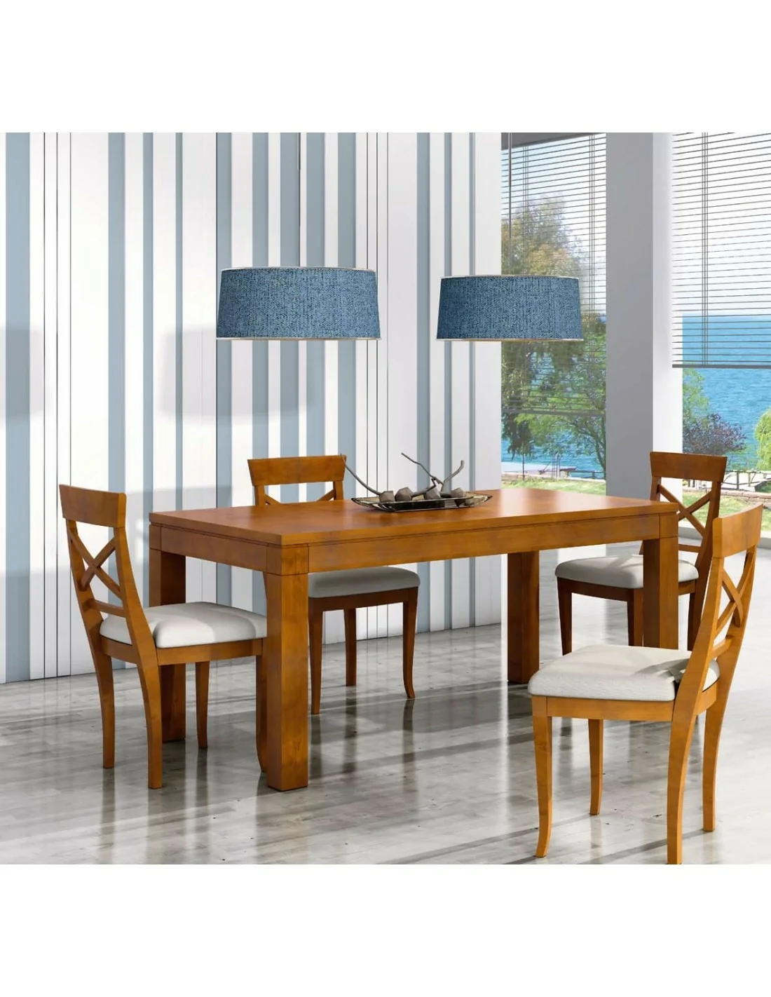 Oferta conjunto de mesa extensible y sillas cocina de diseño moderno