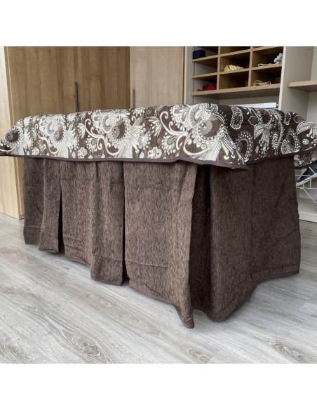 Ropa chenilla 8  pliegues Chocolate costura reforzada con tapete Eco Chocolate