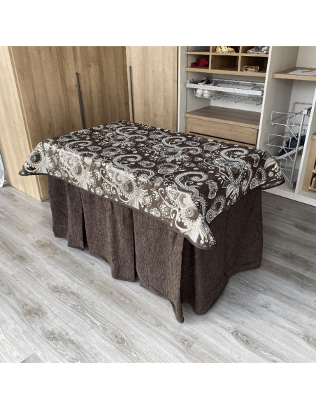 Ropa chenilla 8  pliegues Chocolate costura reforzada con tapete Eco Chocolate