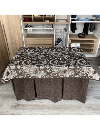 Ropa chenilla 8  pliegues Chocolate...