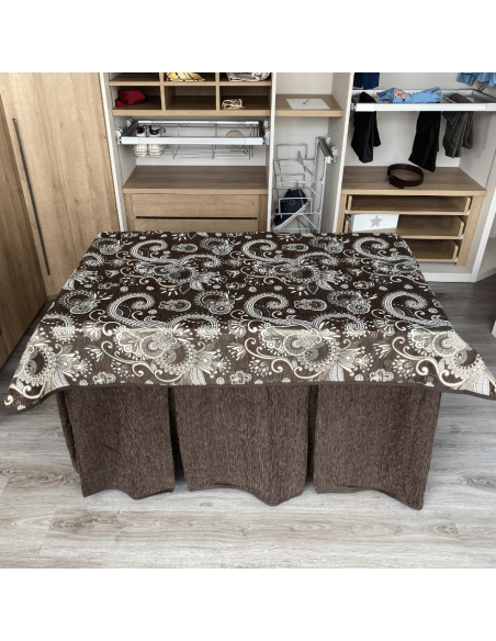 Ropa chenilla 8  pliegues Chocolate costura reforzada con tapete Eco Chocolate