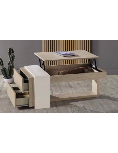 Mesa de centro elevable con cajones...