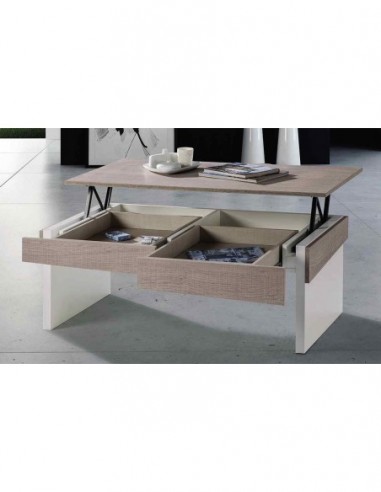 Mesa de centro elevable con cajones...