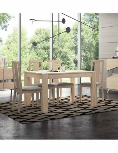 Mesas de comedor extensibles con sillas de madera a juego con diferentes colores a elegir (2)