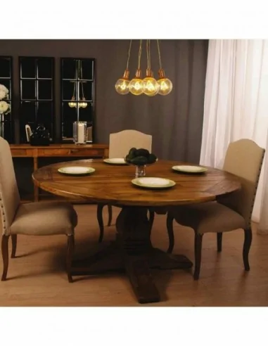 Mesas de salon altas y bajas para taburetes hechas de madera natural barnizada patas metalicas (20)