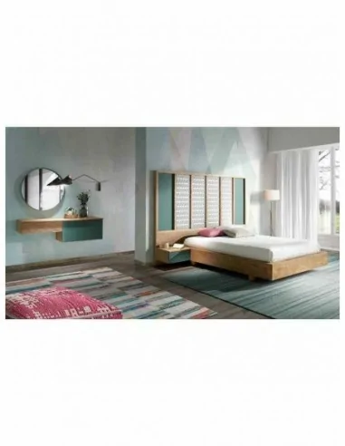 Dormitorio de matrimonio moderno con cabeceros en galeria diferentes colores lacados o barnizados (11)