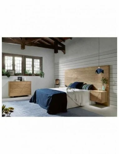 Dormitorio de matrimonio moderno con cabeceros en galeria diferentes colores lacados o barnizados (2)