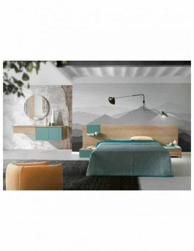 Dormitorio de matrimonio moderno con cabeceros en galeria diferentes colores lacados o barnizados (3)