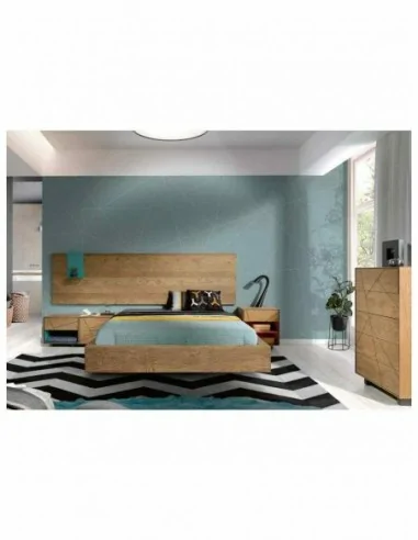 Dormitorio de matrimonio moderno con cabeceros en galeria diferentes colores lacados o barnizados (6)