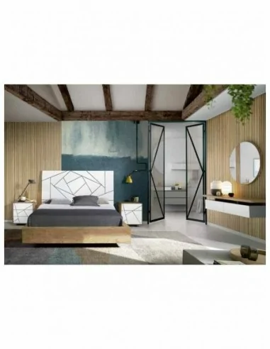 Dormitorio de matrimonio moderno con cabeceros en galeria diferentes colores lacados o barnizados (7)