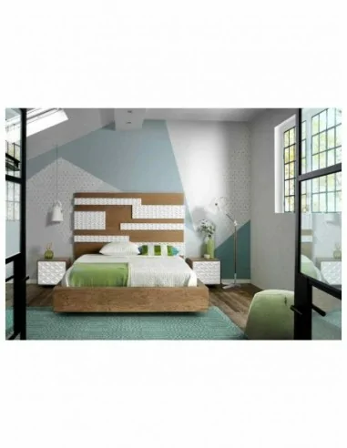 Dormitorio de matrimonio moderno con cabeceros en galeria diferentes colores lacados o barnizados (8)