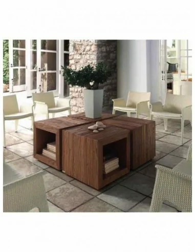 Mesa de comedor con sillas y mesa de centro a juego en madera maciza estilo industrial (7)