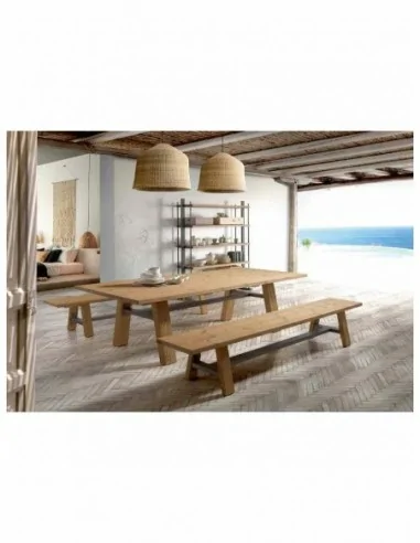Mesas de comedor y centro diseño moderno a medida con tableros de madera y patas de metal (13)