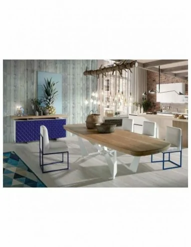 Mesas de comedor y centro diseño moderno a medida con tableros de madera y patas de metal (2)