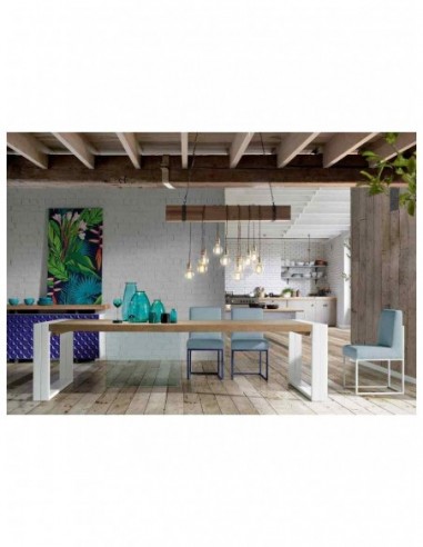 Mesas de comedor y centro diseño moderno a medida con tableros de madera y patas de metal (5)