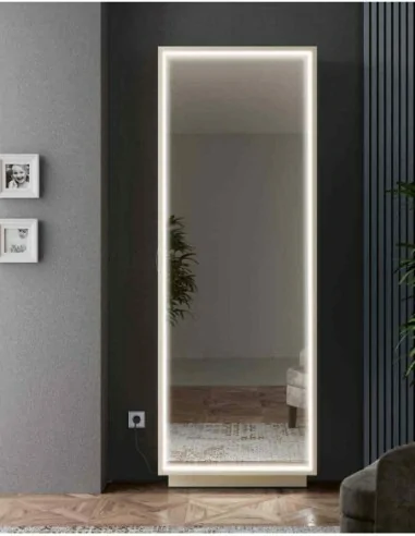 Mueble auxiliar de diseño moderno zapatero a pared con puerta y espejo trampones o puertas (10)